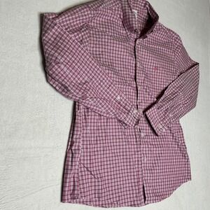 Brooks Brothers Regent Fit Pink Plaid Button Down Shirt Men L Non Iron Stretch